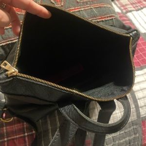 Black Portland Leather backpack purse